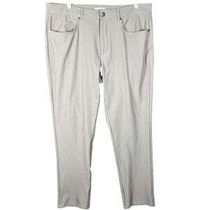 Hickey Freeman Trousers Men 35x32 Grey Stretch 5-Pocket Tech Pants